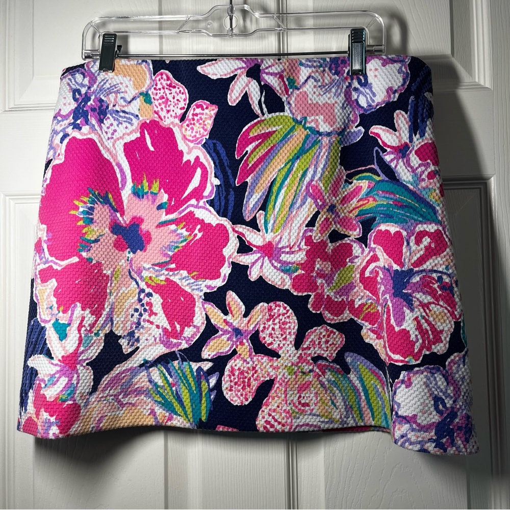 Lilly Pulitzer Pink and Blue Floral Mini Skirt